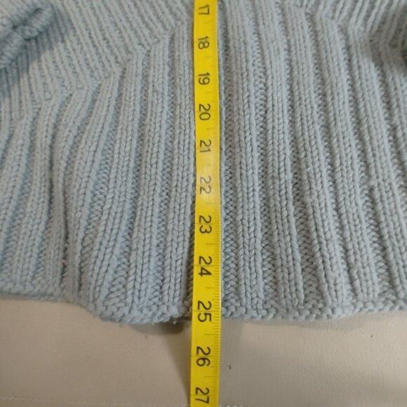 Hand Knit Sweater Pullover Tequila Solo Gray Merino Wool Ribbed Knit Mock Neck - Picture 7 of 15